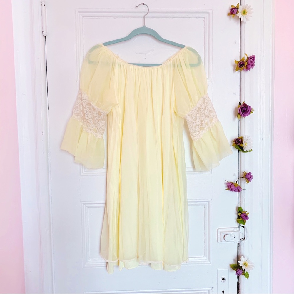 Yellow Pastel dreamy nightie dress